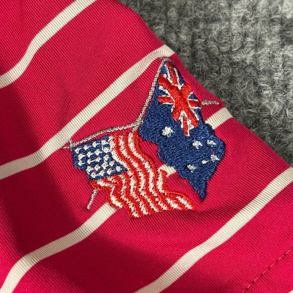 RLX Golf Polo Shirt w/logo USA Australia Flags Size Medium - Picture 2 of 8